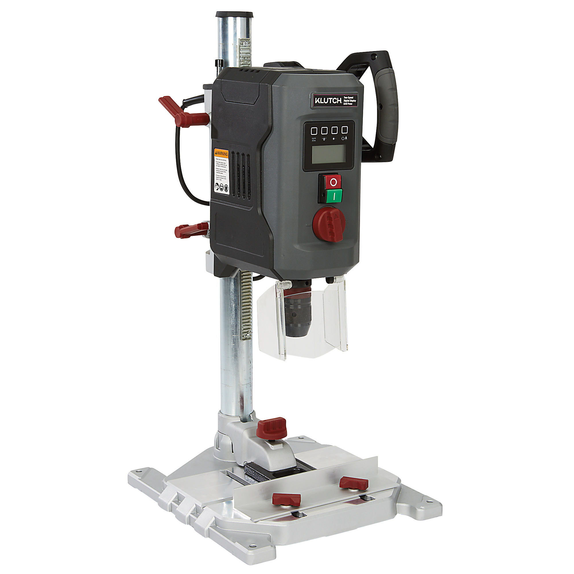 Klutch Electric Drill Press with Digital Display + Laser Guide, Variable Speed, 1 HP, 120 Volts